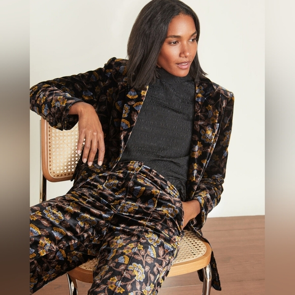 NWOT NEW Veronica Beard Long And Lean Velvet Floral Dickey Jacket Blazer Size 4 - Picture 4 of 15